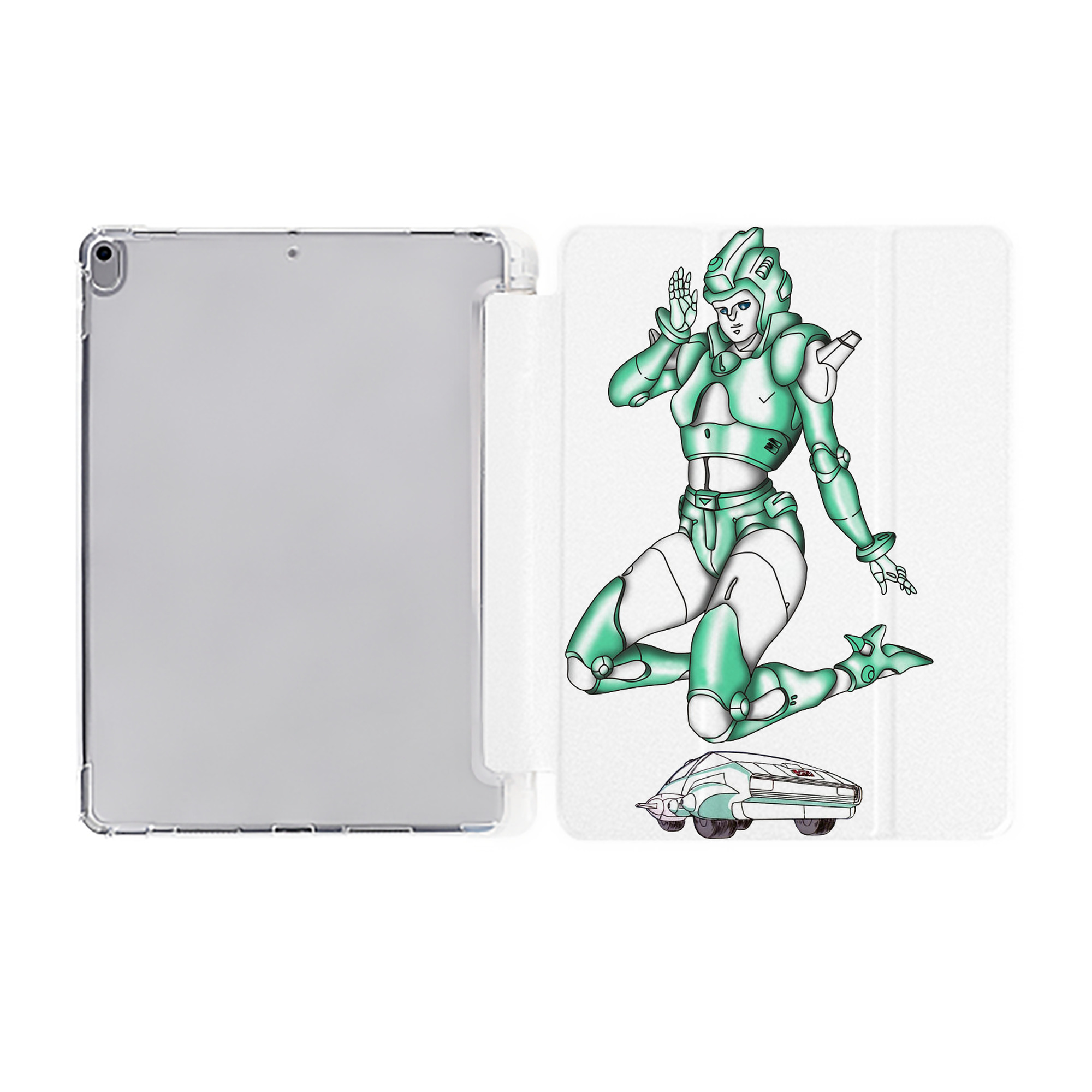 （画像用）  IPad ケース ペン収納付き 三つ折りスタンド PUレザー×シリコン 対応機種9.5/10.5/10.9インチ